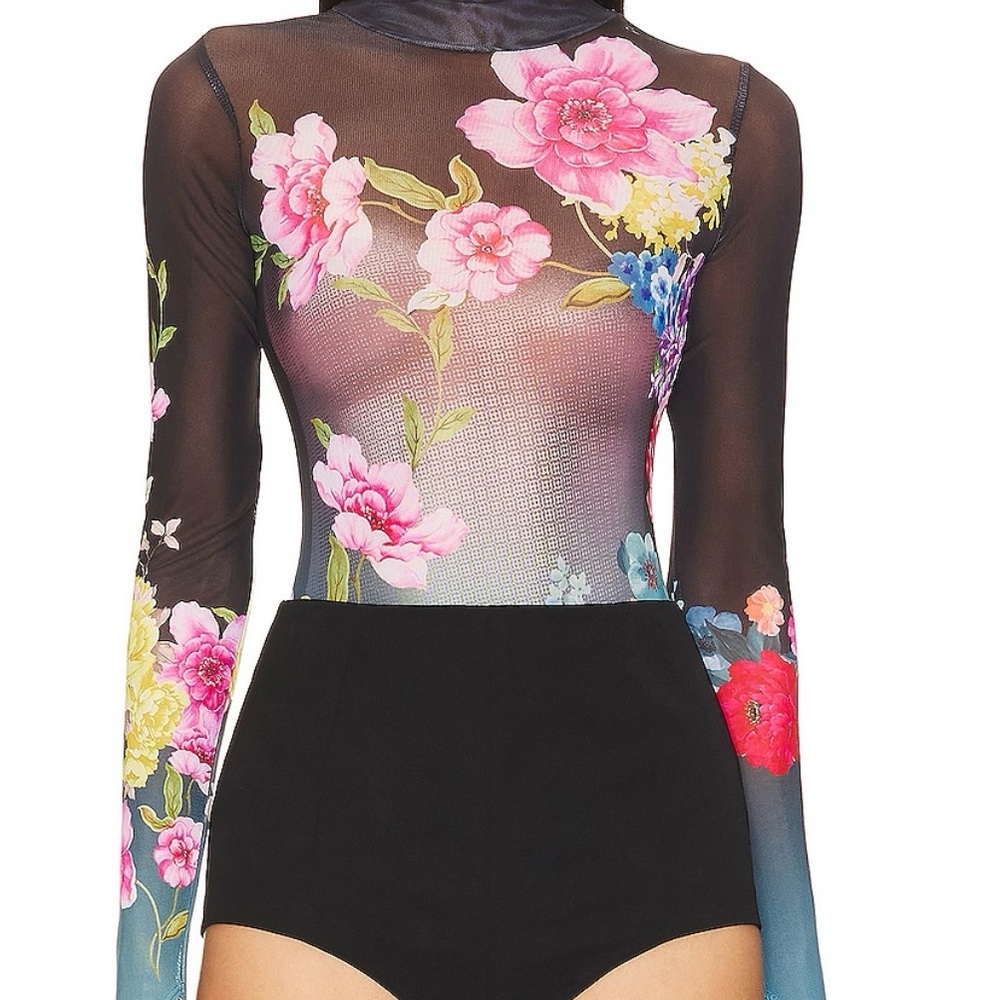AFRM Multicolor Floral Long Sleeve Bodysuit